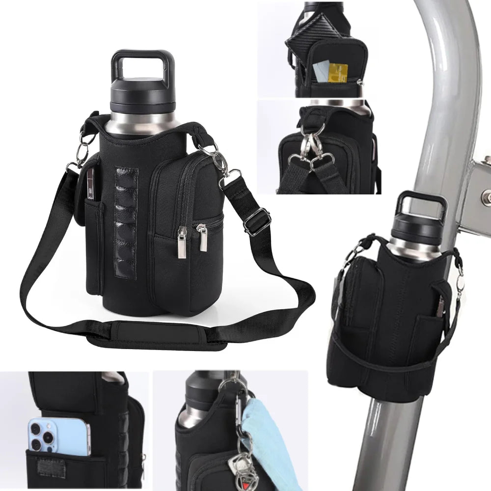 Magnetic Crossbody Water Bottle Pouch with Phone Holder – Gym, Fitness, & Travel Sling Bag for Men & Women