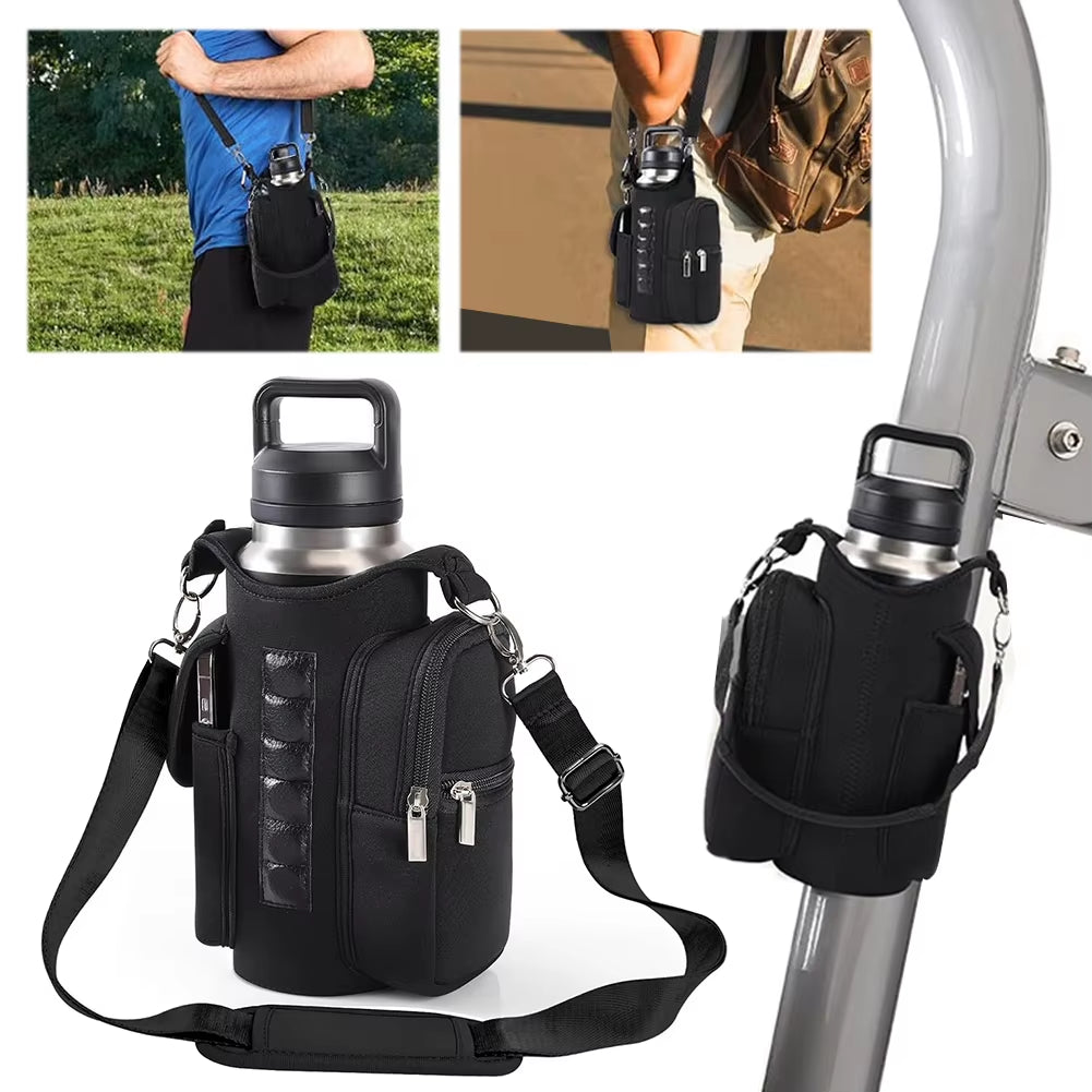 Magnetic Crossbody Water Bottle Pouch with Phone Holder – Gym, Fitness, & Travel Sling Bag for Men & Women